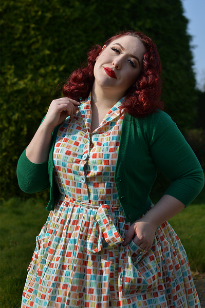 Square Print Shirt Dress gifted by Love UR Look plus size pinup Miss Amy May fit size review
