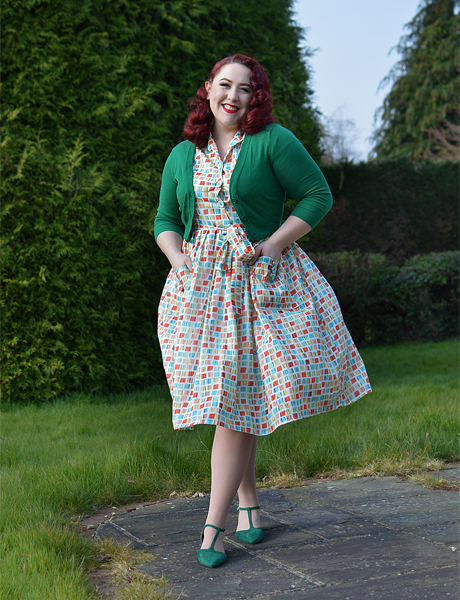 Square Print Shirt Dress gifted by Love UR Look plus size pinup Miss Amy May fit size review