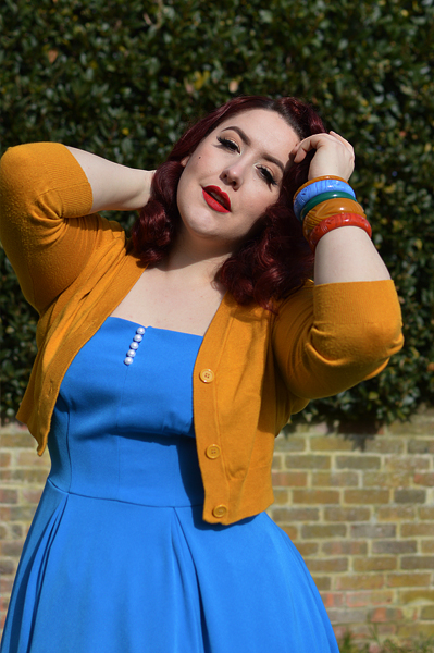 Miss Amy May features vintage inspired rockabilly jewellery small business Bow and Crossbones, carved bangles, bangle stacks