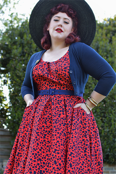 Plus size pinup Miss Amy May fit reviews the Flava-Rose dress gifted by Miss Candyfloss