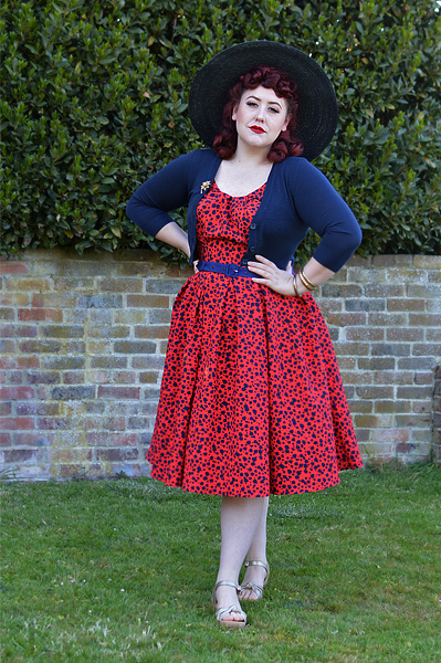 Plus size pinup Miss Amy May fit reviews the Flava-Rose dress gifted by Miss Candyfloss