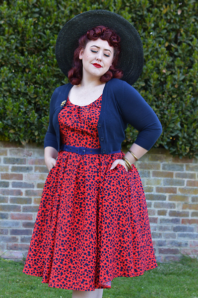 Plus size pinup Miss Amy May fit reviews the Flava-Rose dress gifted by Miss Candyfloss