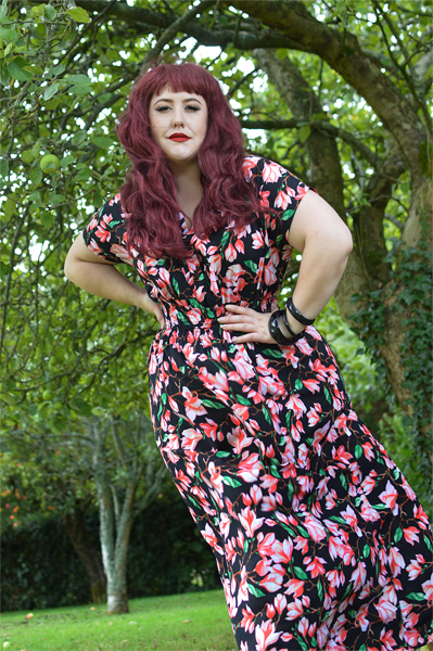Fit and size review of the Mia Suri Floral Maxi Dress by Dolly & Dotty by plus sized pinup Miss Amy May