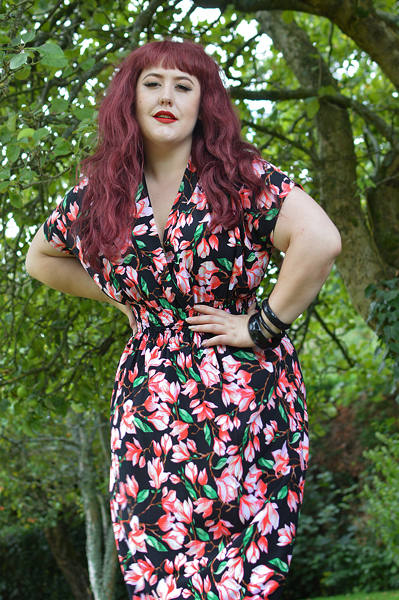 Fit and size review of the Mia Suri Floral Maxi Dress by Dolly & Dotty by plus sized pinup Miss Amy May
