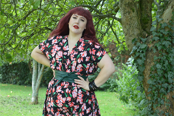 Fit and size review of the Mia Suri Floral Maxi Dress by Dolly & Dotty by plus sized pinup Miss Amy May