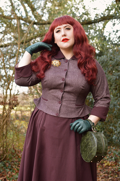 Plus size pinup Miss Amy May models the Liolia-Bo dress gifted by Miss Candyfloss for a fit and sizing review