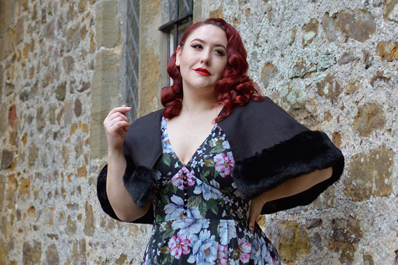 Fit and size review of the Magnolia dress by Hell Bunny, modelled by plus size pinup Miss Amy May