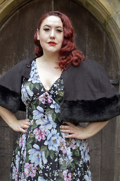 Fit and size review of the Magnolia dress by Hell Bunny, modelled by plus size pinup Miss Amy May