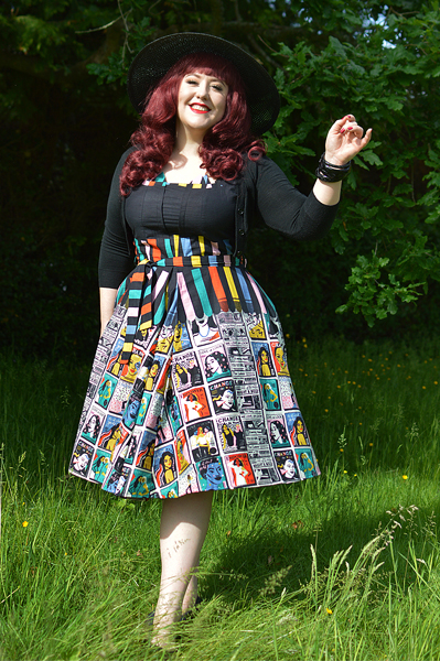 Plus size pinup Miss Amy May models the Empower You Panel dress gifted by Love UR Look for a fit and size review