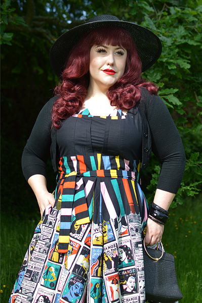Plus size pinup Miss Amy May models the Empower You Panel dress gifted by Love UR Look for a fit and size review