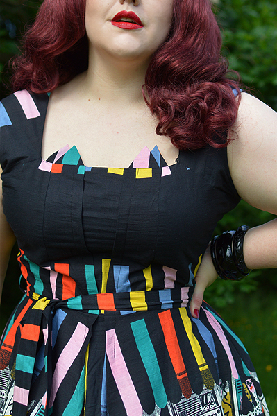 Plus size pinup Miss Amy May models the Empower You Panel dress gifted by Love UR Look for a fit and size review