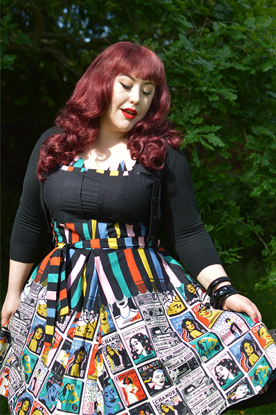 Plus size pinup Miss Amy May models the Empower You Panel dress gifted by Love UR Look for a fit and size review