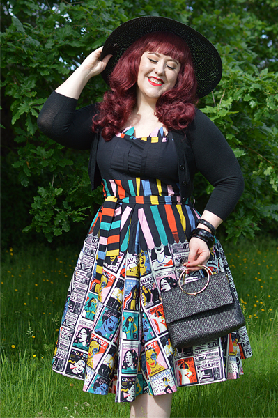 Plus size pinup Miss Amy May models the Empower You Panel dress gifted by Love UR Look for a fit and size review