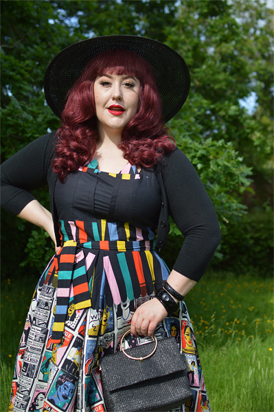 Plus size pinup Miss Amy May models the Empower You Panel dress gifted by Love UR Look for a fit and size review