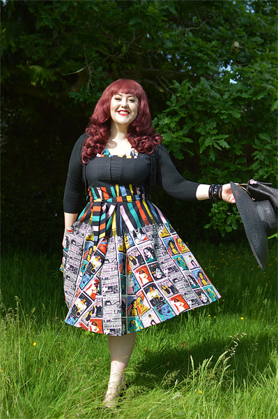 Plus size pinup Miss Amy May models the Empower You Panel dress gifted by Love UR Look for a fit and size review