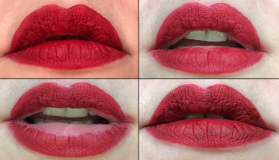 Sleek Matte Me XXL wear test and reapplication for Left on Red