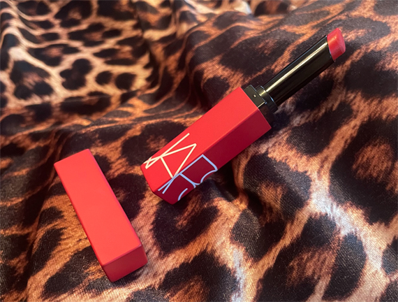 Review and wear test of Nars Powermatte lipstick in notorious by Miss Amy May